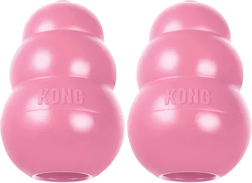 Vista 13 de KONG Cachorro - Juguete masticable de goma natural para la dentición para perros - Juguete para perros rellenable para un tiempo de juego prolongado