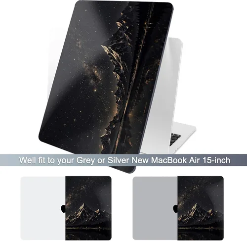Vista 4 de Batianda Funda para MacBook Air de 15" 2026 M5 M4 M3 M2 Chip, Starry Mountain Montaña estrellada