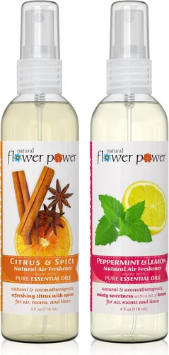 Vista 14 de Natural Flower Power Ambientador en aerosol – Eliminador de olores con aceites esenciales – Hogar, automóvil y tela – Libre de crueldad animal