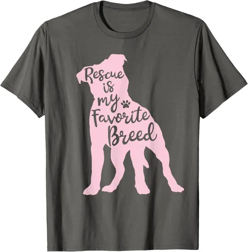 Vista 107 de Pitbull Rescue Is my Favorite Breed Dog Pit Bull Mama - Camiseta, Negro, S