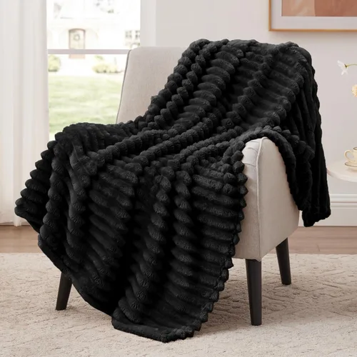 Vista 22 de EXQ Home Manta suave y suave de forro polar, acogedora y ligera para sofá o cama, manta de franela cálida y mullida para todas las estaciones
