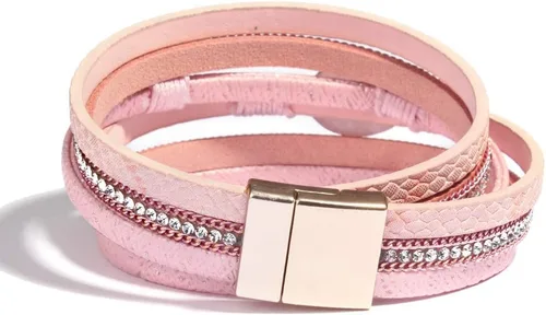 Vista 202 de FANCY SHINY - Pulsera de cuero estilo bohemio, pulsera de cuentas de cristal con cierre magnético, regalos de joyería para mujer