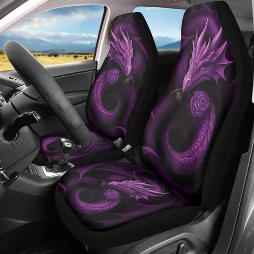 Vista 34 de LedBack Fundas universales de asiento de coche solo para asientos delanteros, bandera estadounidense, ciervos, 2 piezas, protector elástico