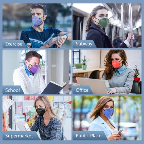 Vista 7 de 60 Paquetes Mascarillas Faciales KN95, Envueltas Individualmente Protección de 5 Capas Copa Mascarilla Facial contra Polvo, Mascarilla de Protección