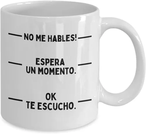 Vista 2 de Regalos divertidos de taza de café, tazas de café para mujer Taza divertida No Hables tazas de café 12 oz de vidrio, taza de café divertida Rega