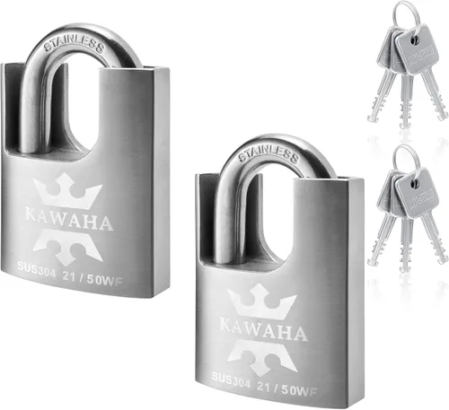 Vista 8 de 21/40-2PS Candado con Funda de Acero Inoxidable de Alta Seguridad con Llave de Acero Inoxidable para Uso en Interior y Exterior