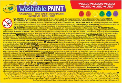 Vista 3 de Pintura de Crayola lavable para niño (6 colores surtidos) 2 oz cada una, paquete de de 1, Variados Varios