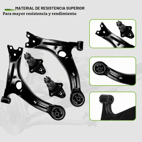 Vista 2 de SCITOO Kit de suspensión delantera de 12 piezas, brazo de control inferior, junta de bola inferior, extremo de barra de acoplamiento