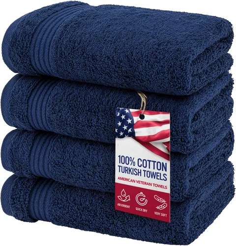 Vista 40 de Juego de toallas American Veteran Towel, de lujo, 6 piezas de algodón 100 % turco para máxima suavidad y absorción, para hotel y spa