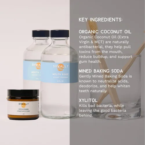 Vista 3 de Shwally Enjuague bucal y aceite para tirar: un verdadero enjuague bucal natural para dientes más blancos, aliento más fresco y encías más felices