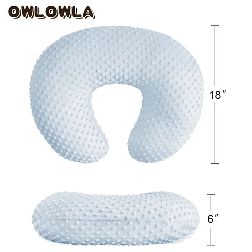 Vista 5 de OWLOWLA Funda de almohada de lactancia, funda de almohada de lactancia para bebé niño y niña (azul bebé)