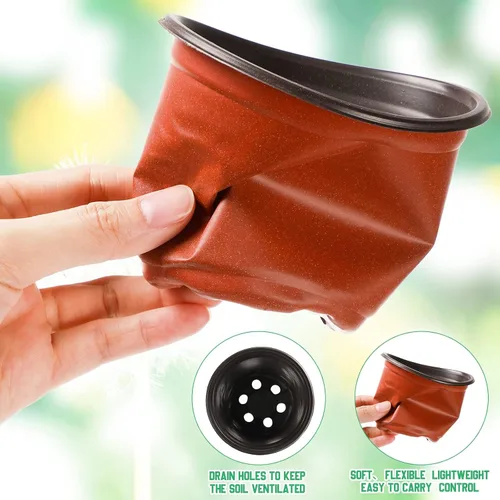 Vista 3 de Plantas de plástico de 6 pulgadas, macetas de inicio de semillas, macetas de siembra, macetas de plántulas, contenedor para plantas de flores