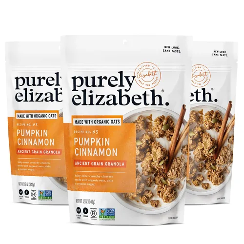 Vista 11 de Purely Elizabeth, Berry Crisp, granola de grano antiguo con vitamina D, sin gluten (bolsa de 8 onzas)