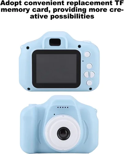 Vista 9 de Cámara para niños en miniatura para cámaras, pequeña, portátil, digital, desechable, pequeño juguete de video y alrededores (azul)