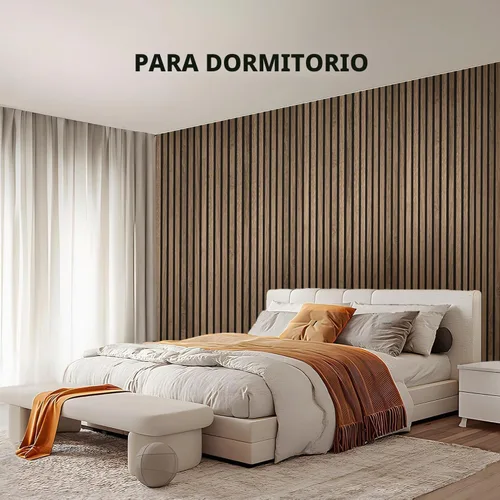 Vista 5 de RITOLLO Paneles de madera para pared de 4.92 x 7.68 pulgadas, paneles acústicos para decoración de pared interior, panel de pared de listones de 8