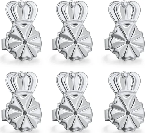 Vista 9 de Catinee 6 piezas de aretes para orejas caídas, ajustables, hipoalergénicos, seguros para aretes pesados (dorado)