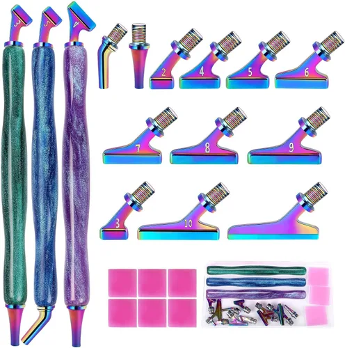 Vista 8 de DoreenBow Juego de 21 puntas de metal con punta de metal con punta de rosca de rosca de acero inoxidable de 45°, puntas multiplacer, accesorios