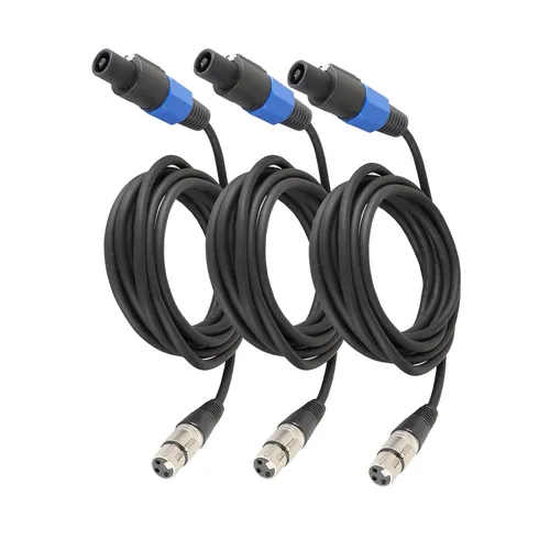 Vista 16 de HBU Paquete de 1 cable Speakon a XLR hembra, cable de audio Speak-ON macho a conector XLR de 3 polos, estudio Pro PA DJ, cable de extensión