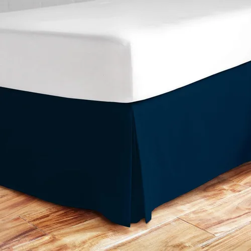 Vista 2 de Falda de cama de esquina dividida de 16 pulgadas, microfibra resistente a las arrugas y a la decoloración, tamaño matrimonial, color borgoña sólido