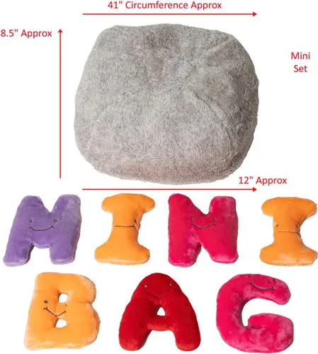 Vista 3 de Alphapals Juguetes educativos del alfabeto de peluche Juego de 26 piezas de colores arco iris letras de peluche de 4 pulgadas en bolsa de felpa