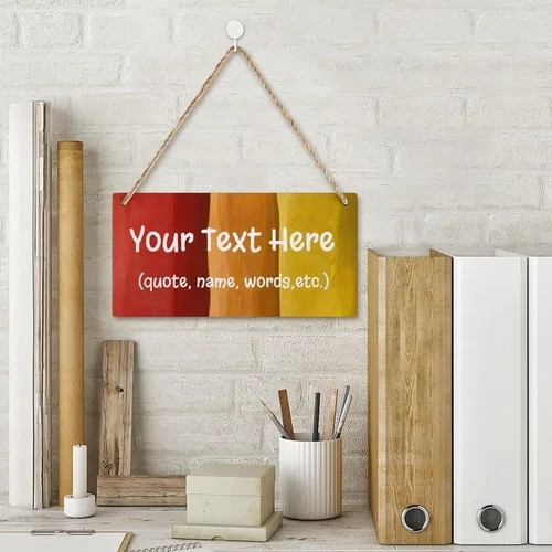 Vista 3 de Letrero de madera personalizado con texto en inglés "Your Design Here", letrero de madera personalizable para colgar en el porche delantero, letrero