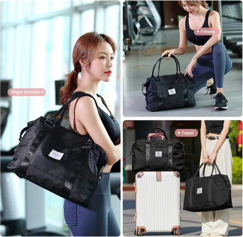Vista 7 de Bolsa de viaje para gimnasio, bolsa de hombro para mujer, bolsa de hombro para fin de semana