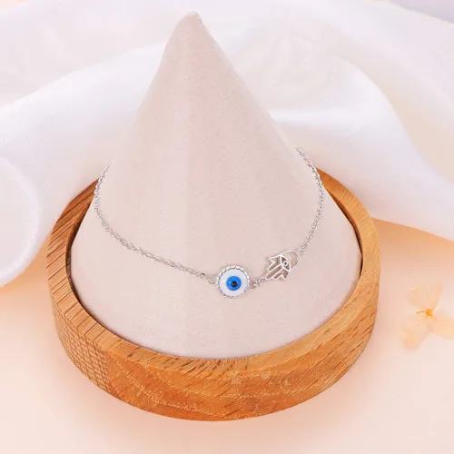 Vista 3 de DAOCHONG Tobillera para mujer de plata de ley S925 ajustable con cadena de pie y tobilleras