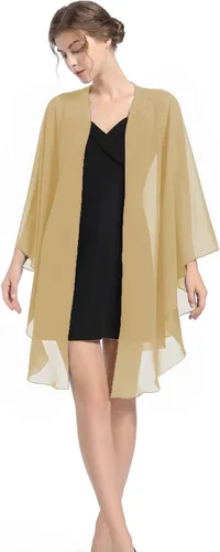 Vista 5 de Baoqiya Chales y envolturas de gasa para fiesta de boda, bufanda para mujer, vestido de noche nupcial en vestidos de ocasiones especiales