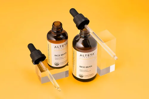 Vista 5 de Alteya Organics Aceite de salvado de arroz, aceite portador orgánico certificado, 3.4 onzas líquidas, prensado en frío, 100% puro aceite base