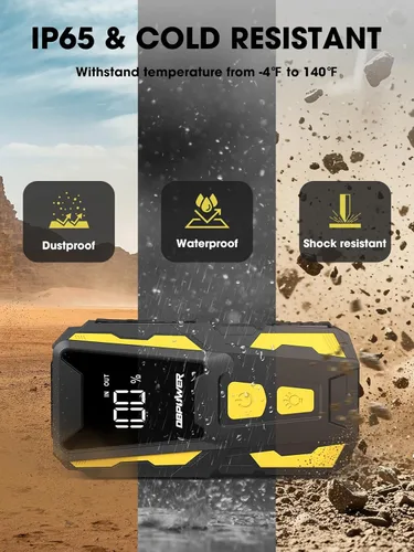 Vista 7 de DBPOWER Arrancador de 5000 A, arrancador de batería de coche de 74 Wh para motores de hasta 10,0 L de gasolina y 8,0 L de diésel, paquete de batería