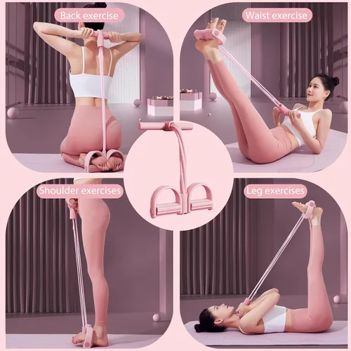 Vista 3 de 6-Tube Pedal Puller Resistance Rope,Foot Pedal Resistance Band,Yoga Elastic Exercise Bands, for Women Jump Fitness, Abdomen/Arm Weight/Waist/Leg