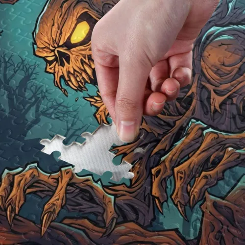 Vista 4 de Zombie - Rompecabezas de noche de Halloween, material compuesto de madera de papel, con bolsa de almacenamiento e imagen de referencia, fácil