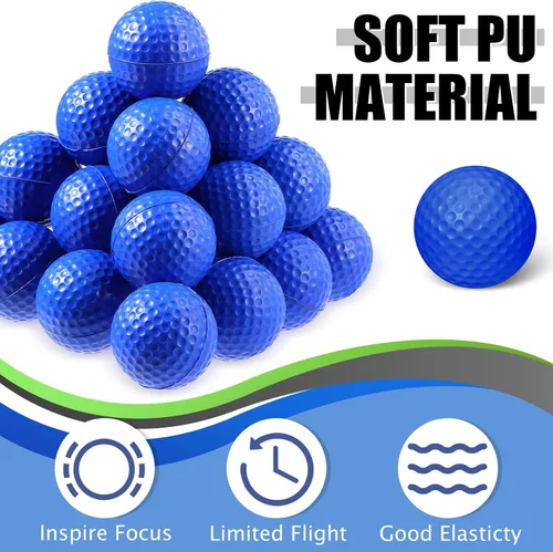 Vista 2 de 200 pelotas de espuma para práctica de golf, bolas de entrenamiento de vuelo limitadas, suaves para columpio al aire libre, entrenamiento
