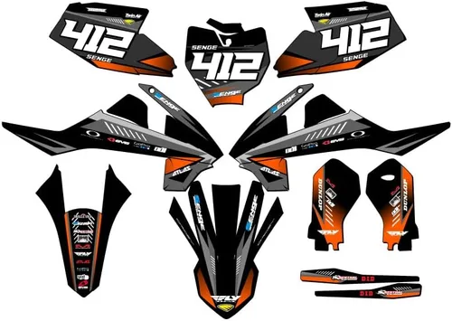 Vista 5 de Kit de base gráfica SX 65 Surge Black Senge 2019-2023 compatible con KTM