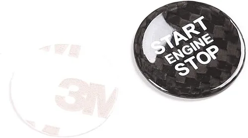 Vista 5 de Para Land Rover Real Carbon Fiber Car Engine Start Stop Switch Botón Cover Trim (Negro)