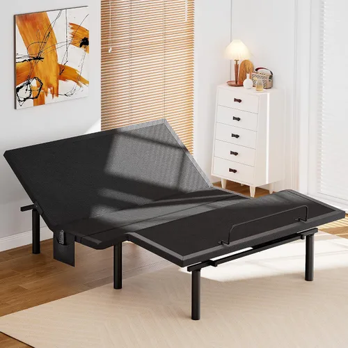 Vista 11 de AMADA HOMEFURNISHING Base de cama ajustable con masaje, base de cama ajustable individual XL controlada por aplicación con 4 puertos USB y luz LED