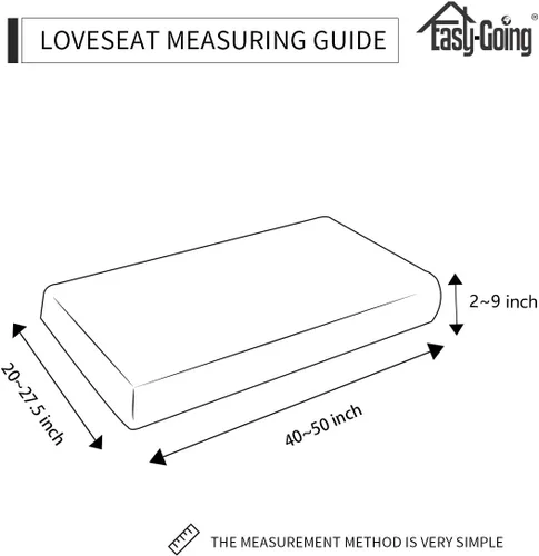 Vista 2 de Easy-Going - Funda de cojín elástica para sofá biplaza, funda de cojín protectora para asiento de sofá, suave, flexible con parte inferior elástica