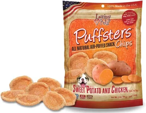 Vista 4 de Loving Pets Puffsters - Golosinas de pollo y plátano para perros (4 onzas), (5110)