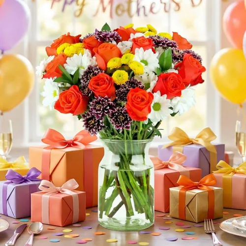 Vista 3 de Ramo de flores "Life is Good" de Benchmark Bouquets, de color naranja
