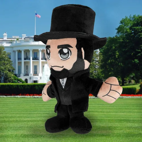 Vista 6 de Bleacher Creatures Abraham Lincoln - Peluche Kuricha de 8 pulgadas, juguete suave inspirado en Chibi