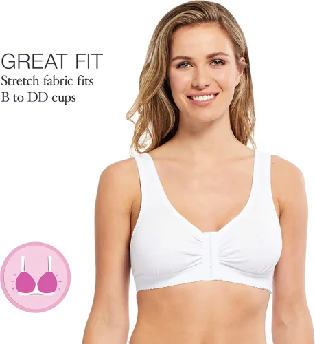 Vista 4 de Carole Martin Full-Freedom Front Closure Bra, Perfect Wireless Cotton Sleep Bras for Women