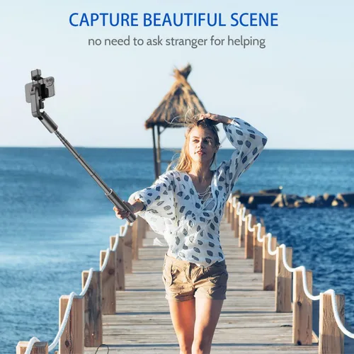 Vista 7 de Trípode extensible de seguimiento facial automático con luz, trípode giratorio 360, control de movimiento automático o manual, disparo de cámara