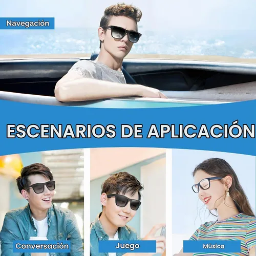 Vista 2 de Gafas de audio inteligente, polarizadas, UV, oreja abierta