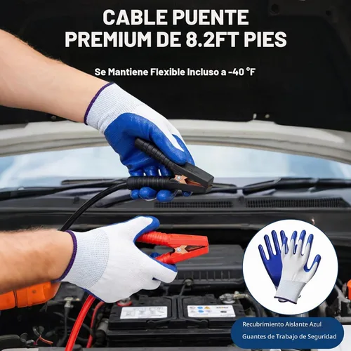 Vista 2 de XOOL Kit de emergencia para automóvil con cables de puente, kit de primeros auxilios, correa de remolque y juego de herramientas – Kit de seguridad