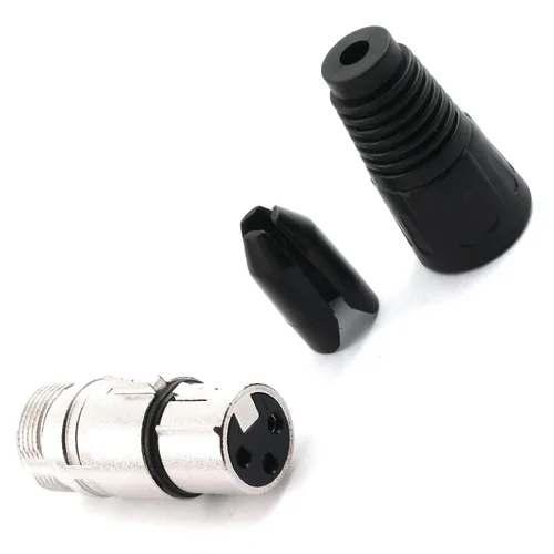 Vista 3 de DGZZI Paquete de 5 terminales de cable hembra de 3 pines XLR tipo soldadura conector de cable de audio para micrófono
