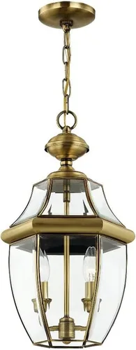 Vista 6 de Livex Lighting 2255-02 Monterey - Farol colgante de 2 luces, latón pulido