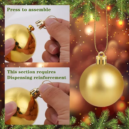 Vista 3 de 120 Piezas Tapas de Adornos Navideños Redondas de 0.5 Pulgadas de Repuesto de Plástico Ganchos de Tapas de Adornos Navideños para Árbol de Navidad