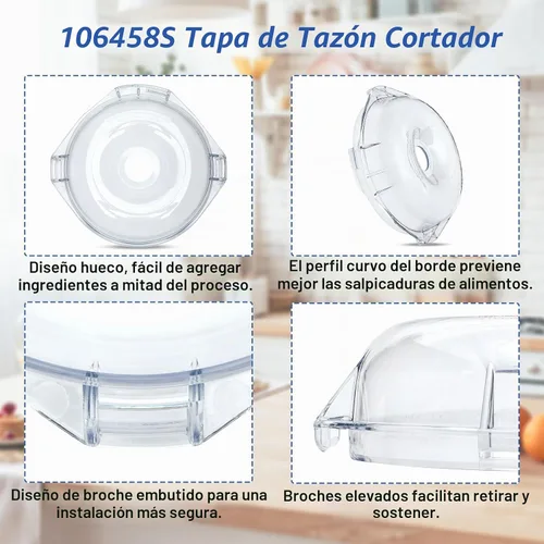 Vista 4 de 106458S - Tapa de cuenco para cortador compatible con robot cupé R2, R2B, R2 DICE, R2N, R101B