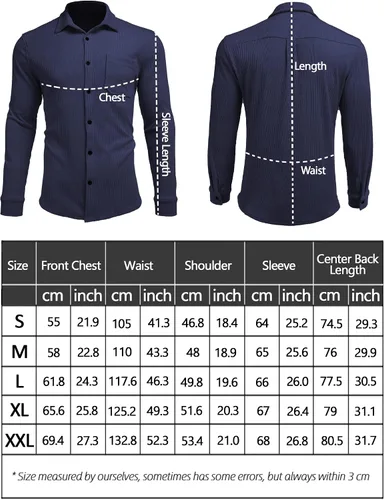 Vista 5 de COOFANDY Camisa de pana para hombre, estilo chaqueta ligera, de manga larga, con botones