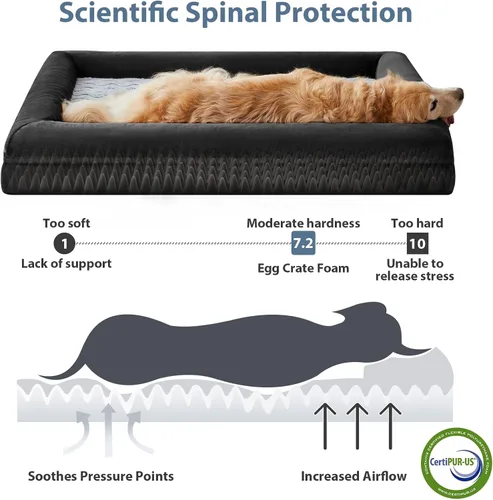 Vista 5 de WNPETHOME Cama extragrande XL para perro, sofá lavable para perro con funda impermeable extraíble, sofá cama grande ortopédica para mascotas